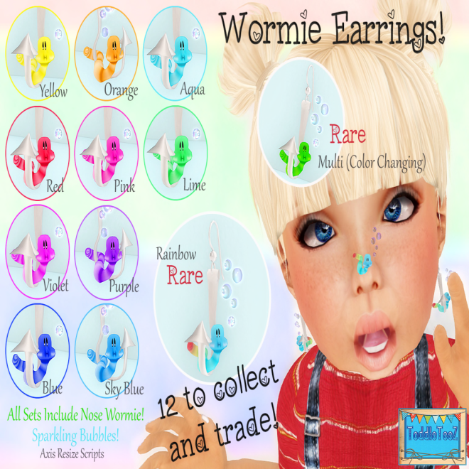 ToddleTeeZ at Pixiesticks  - Wormie Earrings  AD
